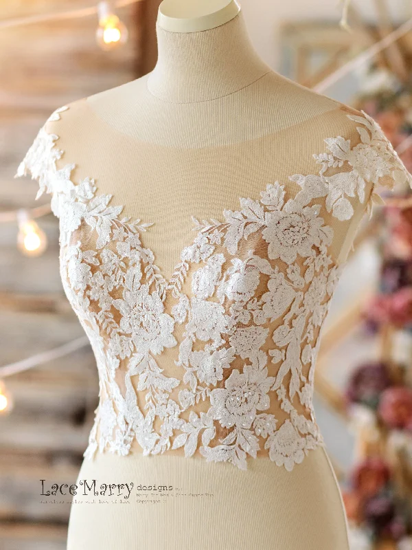 Price Meltdown Romantic Sparkling Bridal Lace Top