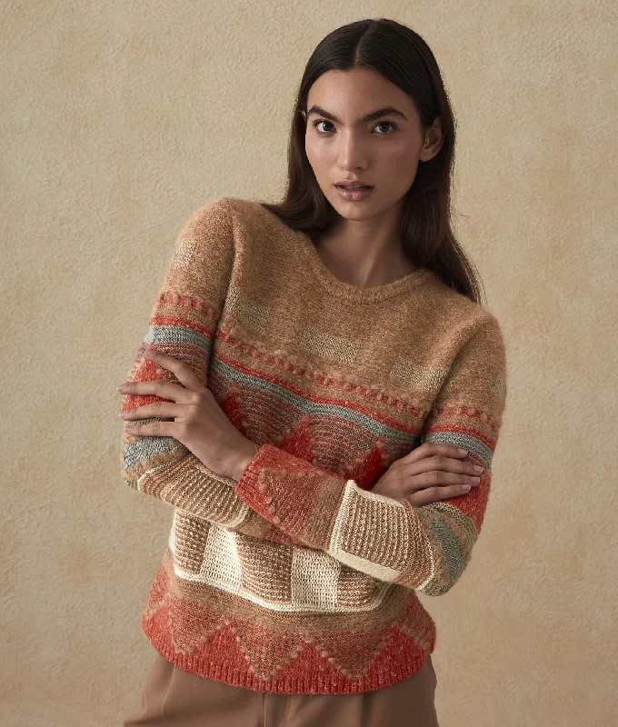 Weekend Bargains Await You Geometric Intarsia Sweater