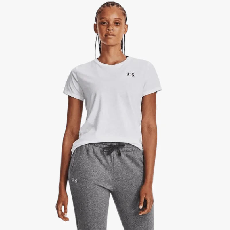 Limited Availability Under Armour Womens Sportstyle Left Chest Short Sleeve Tee 100 White