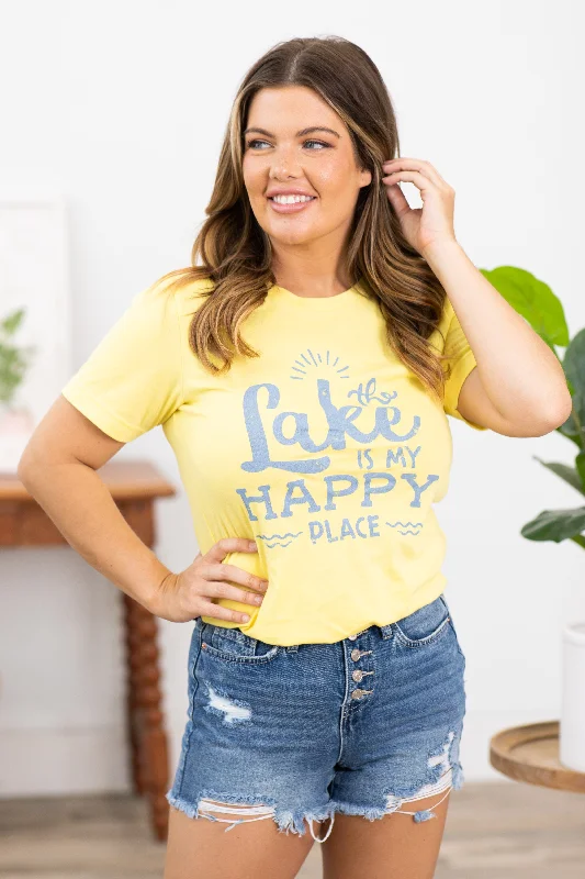 Year-End Sale Yellow Lake Is My Happy Place Graphic Tee
