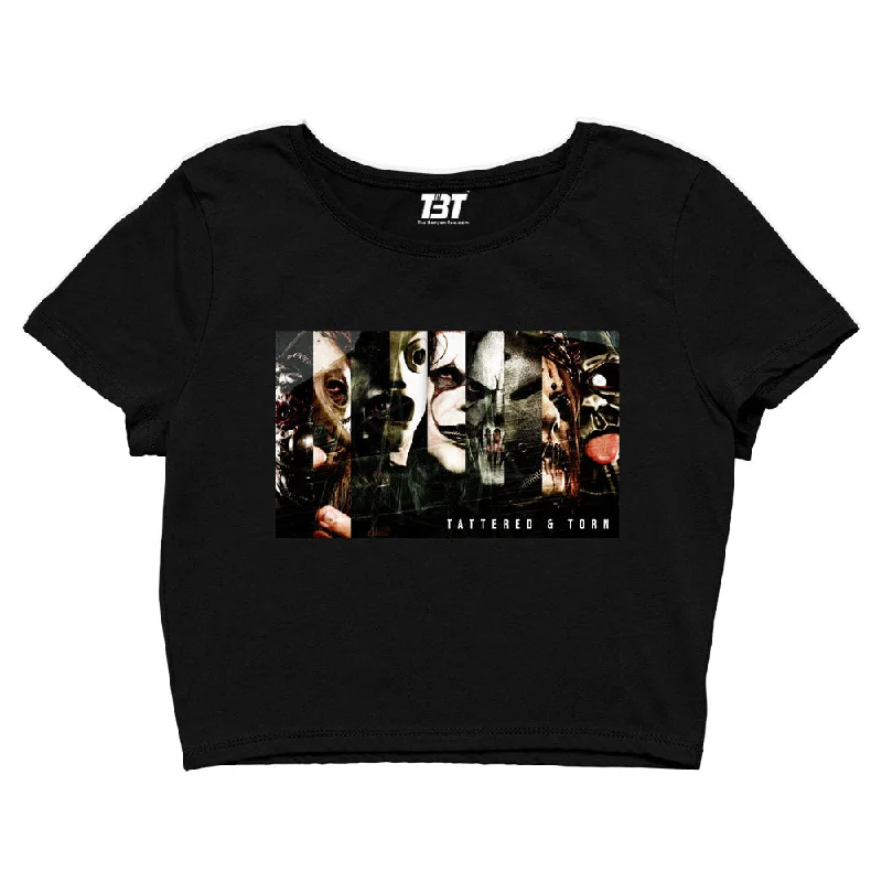 Your Weekend, Your Savings Slipknot Crop Top - Tattered And Torn