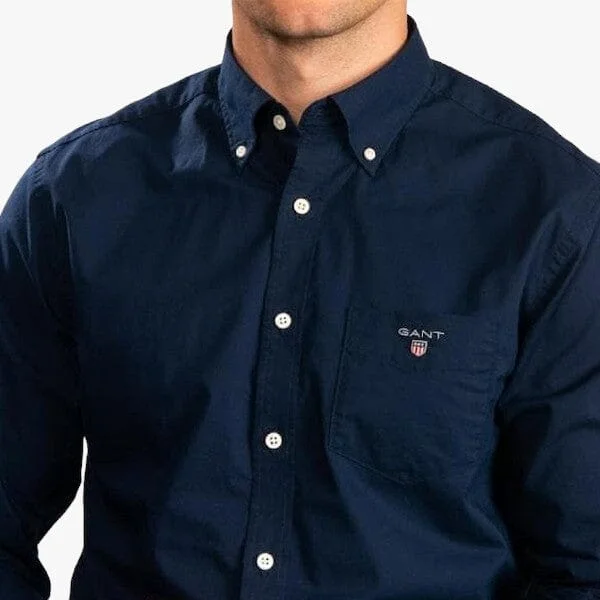 Gant Men's Regular Bs Long Sleeve Shirt Navy