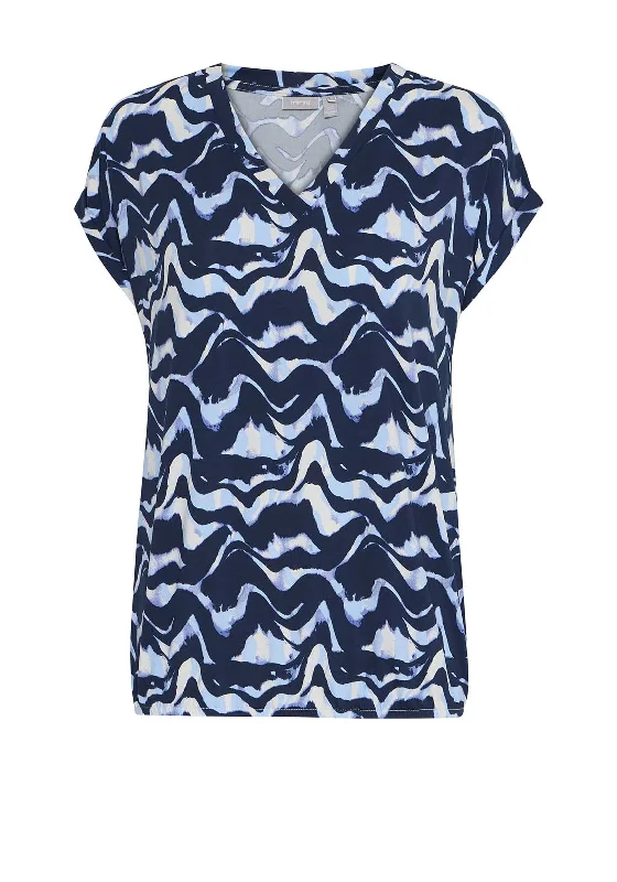 Fantastic Savings Fransa Seen Wave V Neck T-Shirt, Navy Blazer