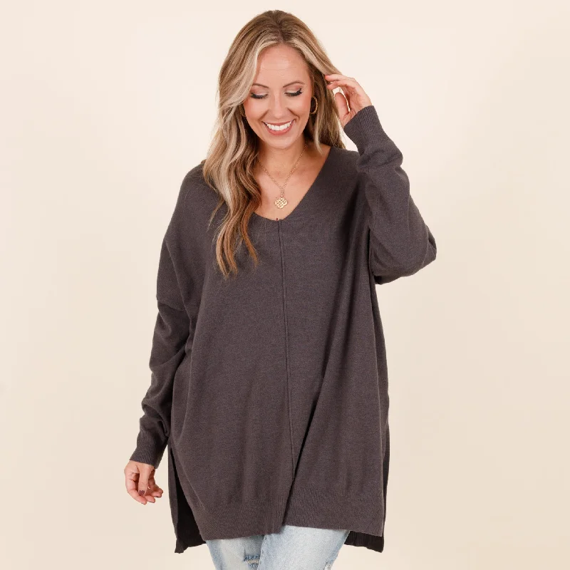 Weekend Offers That Delight Miss Who I Was Sweater, Ash Grey
