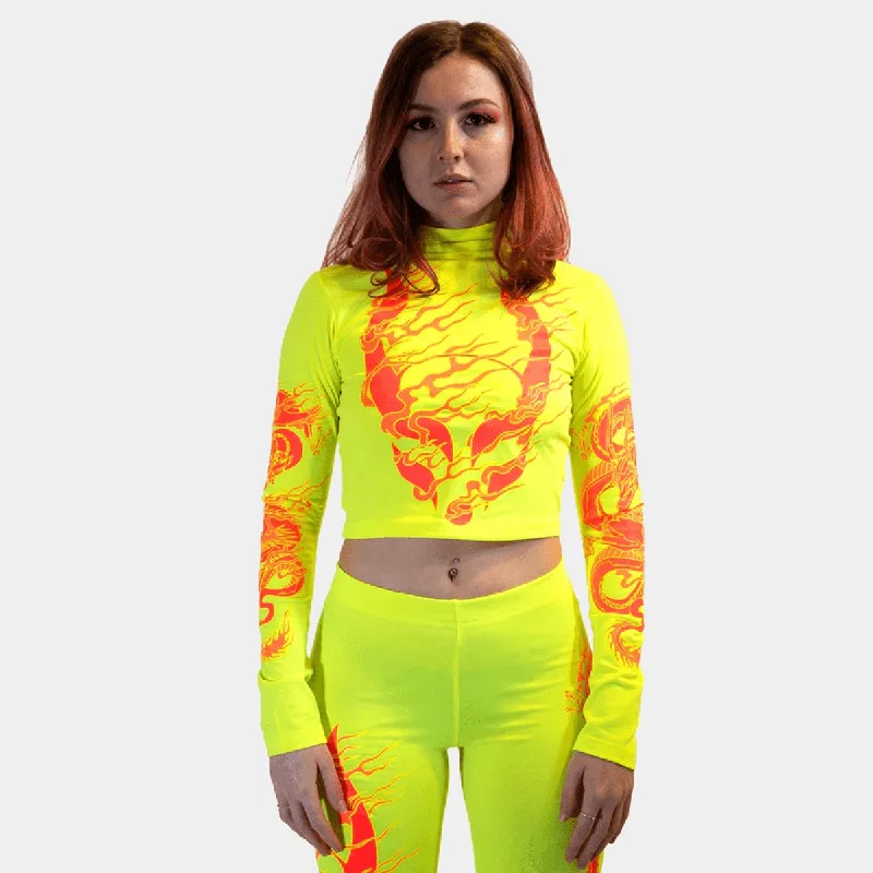 Midnight Madness DRAGONITE HIGH NECK LONG SLEEVE TOP FLUO / YELLOW