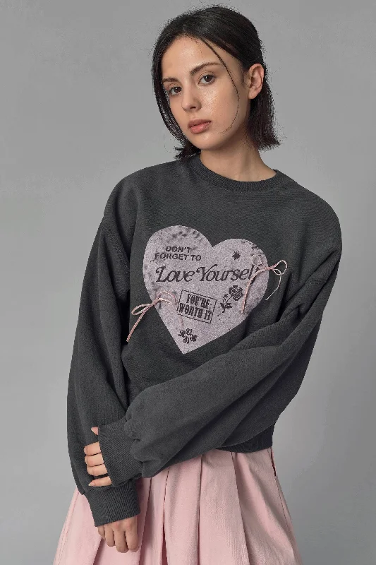 Now or Never Love Yourself Ribbon Crewneck