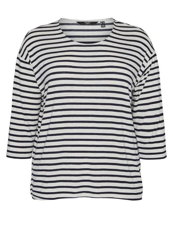 Sneak Peek Sale Vero Moda Cholly Striped Round Neck Top, Navy