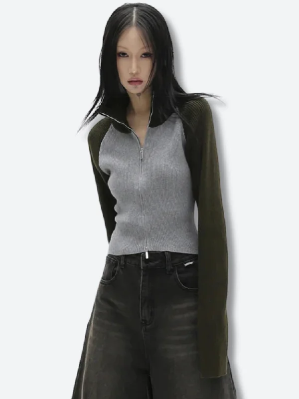 Early Access Double Zip-Up Ribbed Cardigan