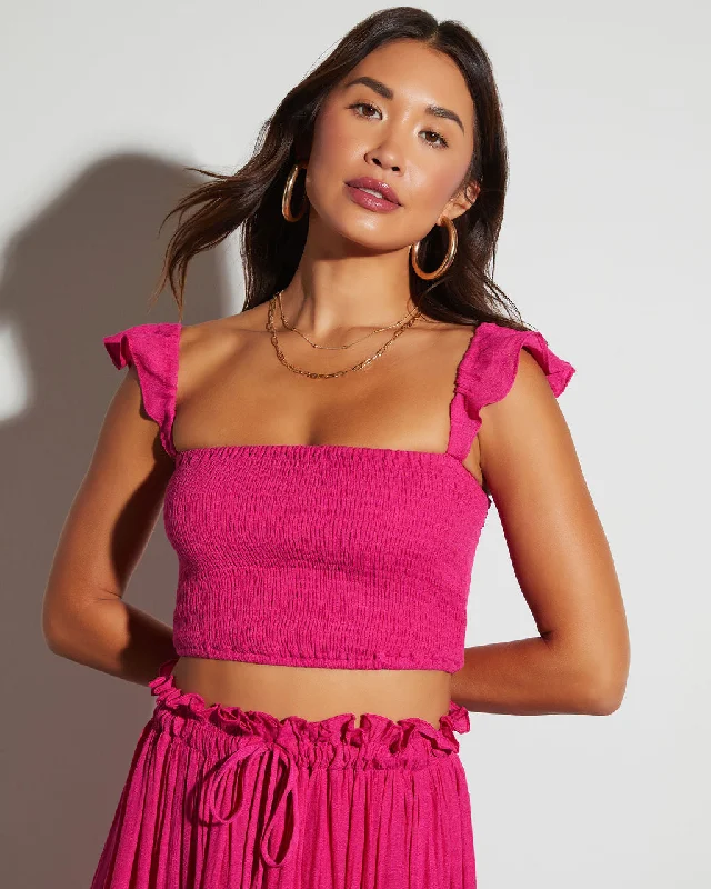 Value Deals Posie Smocked Crop Top