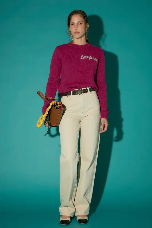 Exclusive Deal BEAD LETTER KNIT SWEATER