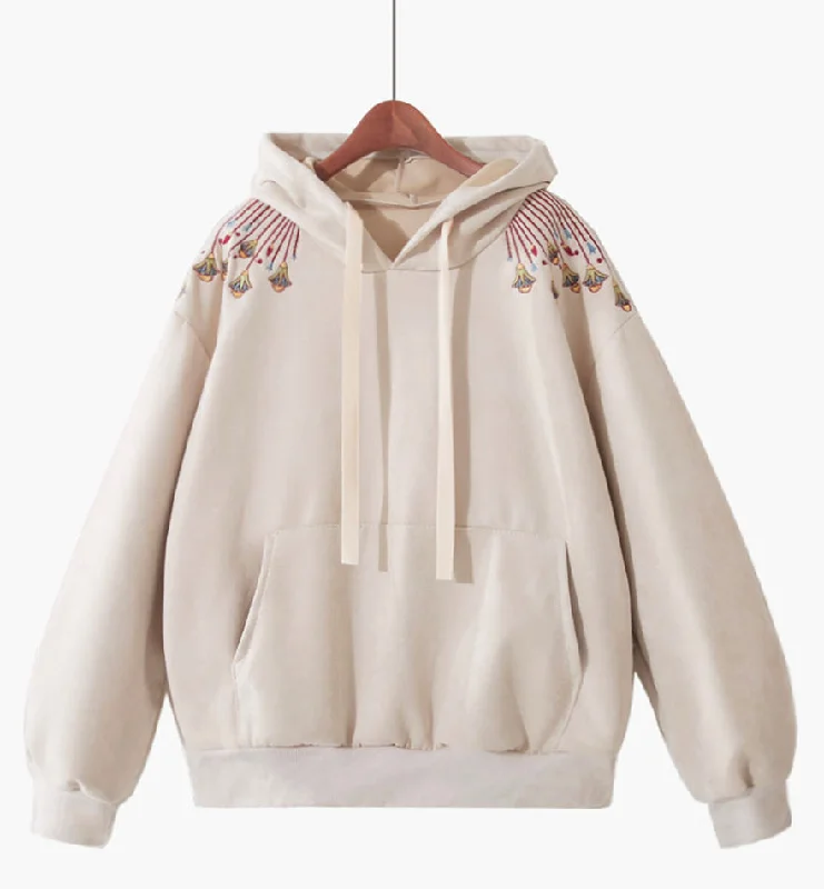Weekend Discounts to Snag Cute embroidered flower hoodie  236
