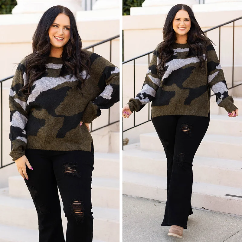 One-DAY Sale Disguised Fate Sweater, Olive