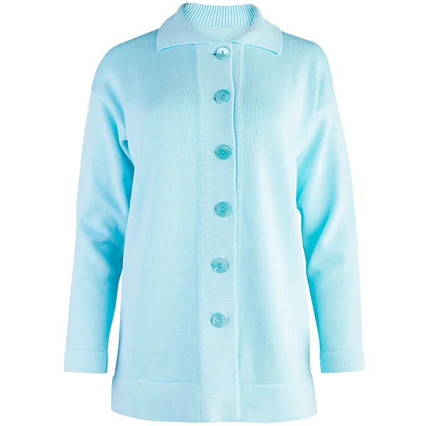 Deal Mania Boxy Cardigan in Light Turquoise