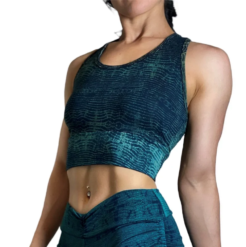Final Sale Kathmandu Tie Dye Spandex Crop Top TH1479