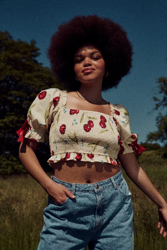 Weekend Specials Just for You Augustine Shirred Crop Top - Curve
