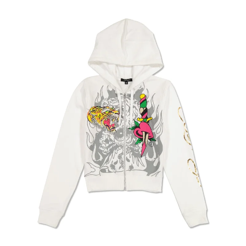 Lowest Rates Tiger Dagger Cropped Zip Fleece Hoodie