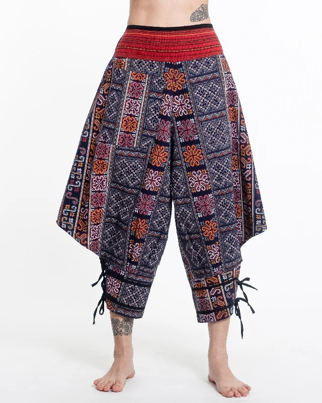 The Best Prices Clovers Thai Hill Tribe Fabric Harem Pants with Ankle Straps in Blue