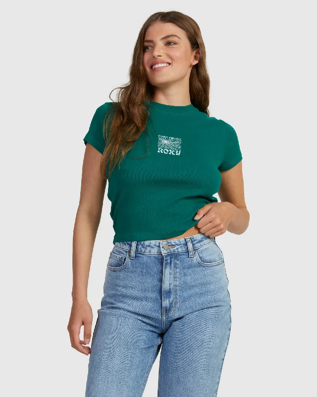 Final Markdown Womens Summertime Glow Baby Tee T-Shirt