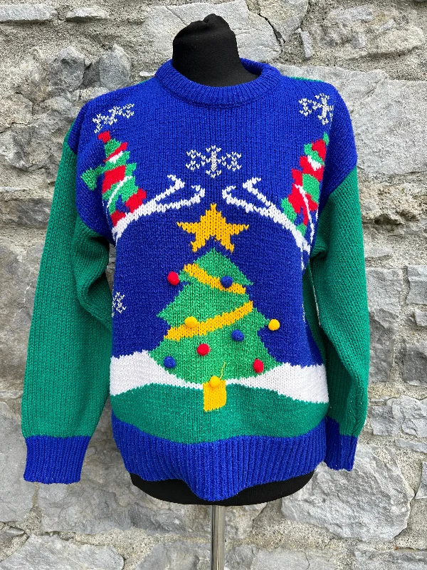 80s Christmas tree green jumper uk 10