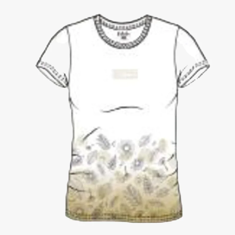 Overstock Kakiebos Womens Classic Fit Short Sleeve Tee White Dusty Gold