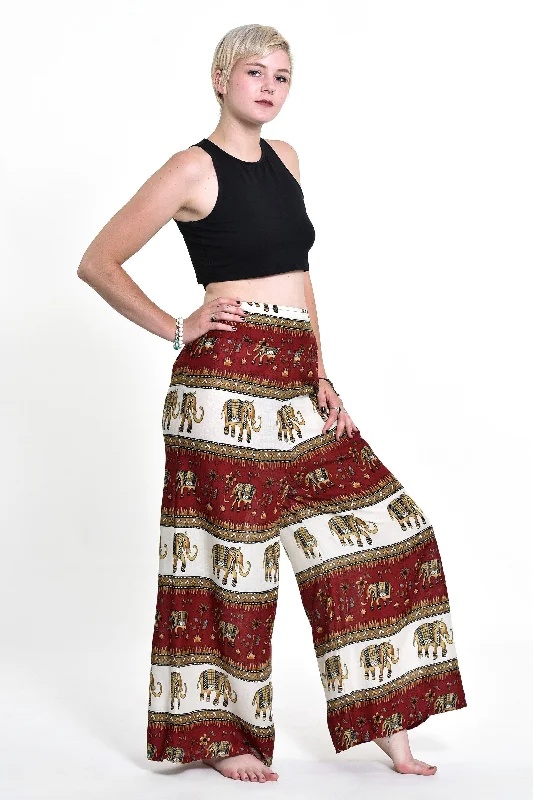 Crazy Savings Womens Elephant Bliss Palazzo Pants in Red