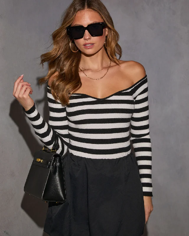 Deal Frenzy Jennah Off The Shoulder Striped Top