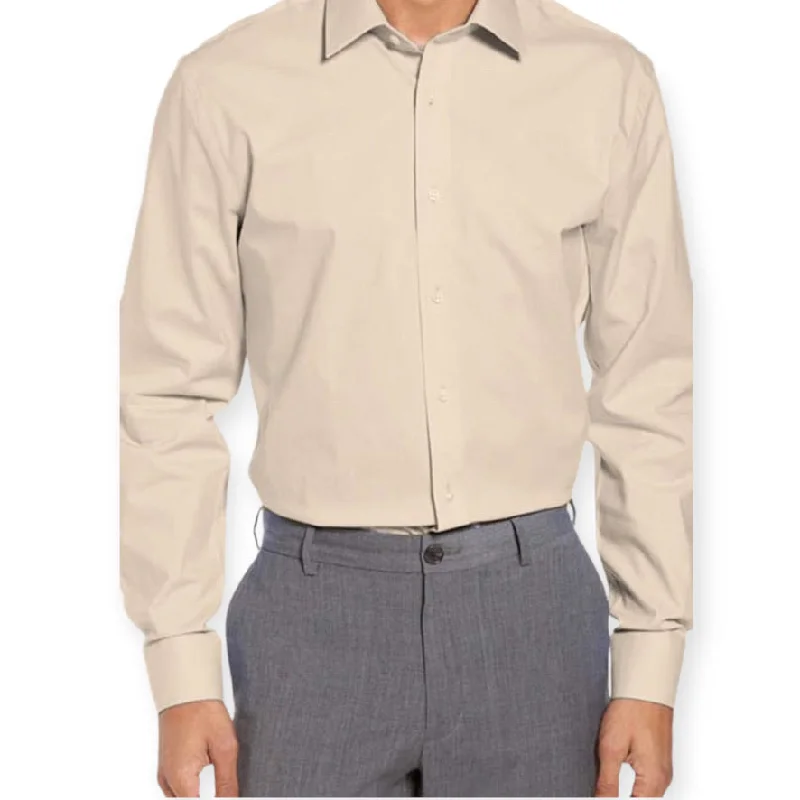 AMANTI: Slim Dress Shirt Tan