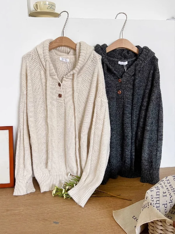 Time-Limited Offer soft hooded knitted sweater top      S4760
