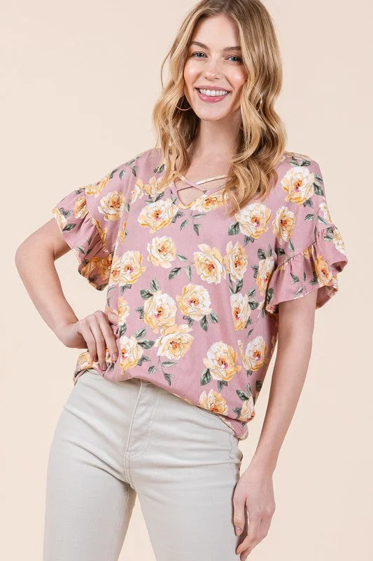 Weekend Savings Extravaganza Ruffle Sleeve Light Sweater