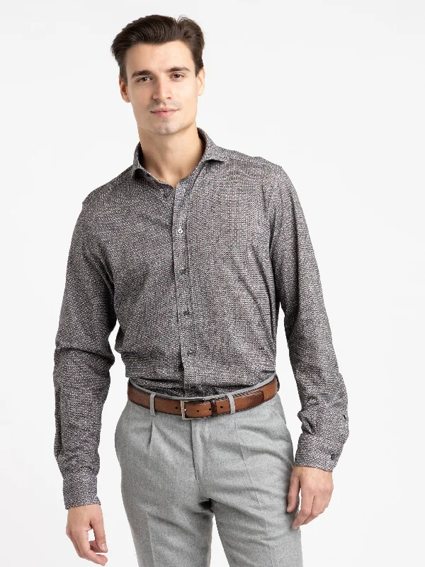 Grey Pattern Modern Fit Dress Shirt