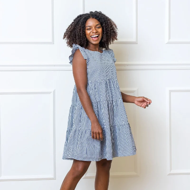 Can't Miss Flutter Sleeve Organic Tiered Dress