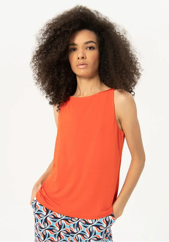 Price Slash Surkana Wide Stap Elastic T-Shirt, Red