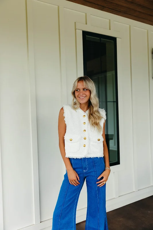 Super Bargain Goldie Vest - White