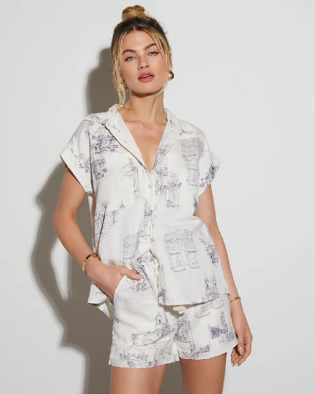 Low Price Bonnie Linen Short Sleeve Top