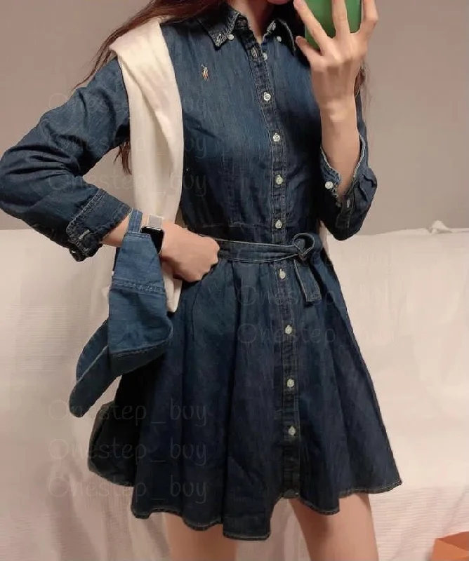 Deal of the Week Girls Belted Cotton Denim Shirtdress