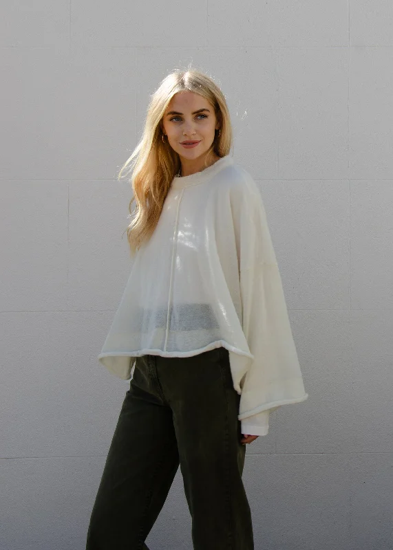 Weekend Specials to Celebrate Alex Crop Sweater | Chalk White