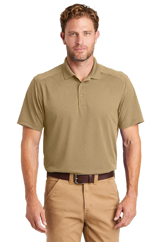 CornerStone Mens Select Moisture Wicking Short Sleeve Polo Shirt - Tan