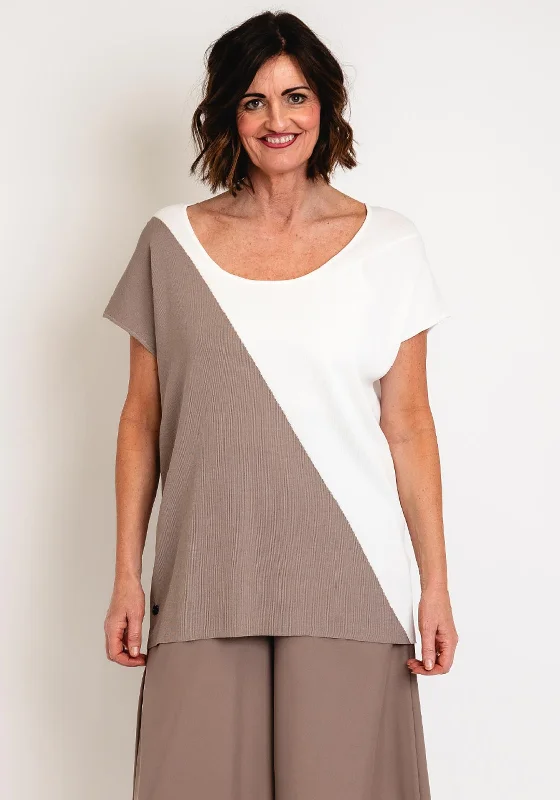 Buy Now Malissa J One Size Two Tone Top, Mushroom