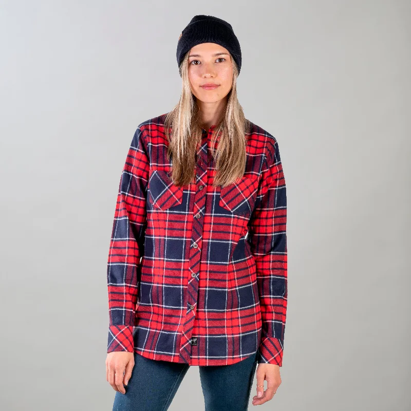 Deal Dash Women's Every Day Flannel Shirt- Kokonee Red