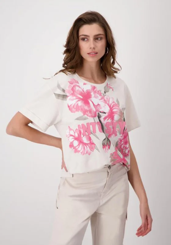 Super Bargain Monari Floral Pattern T-Shirt, Beige