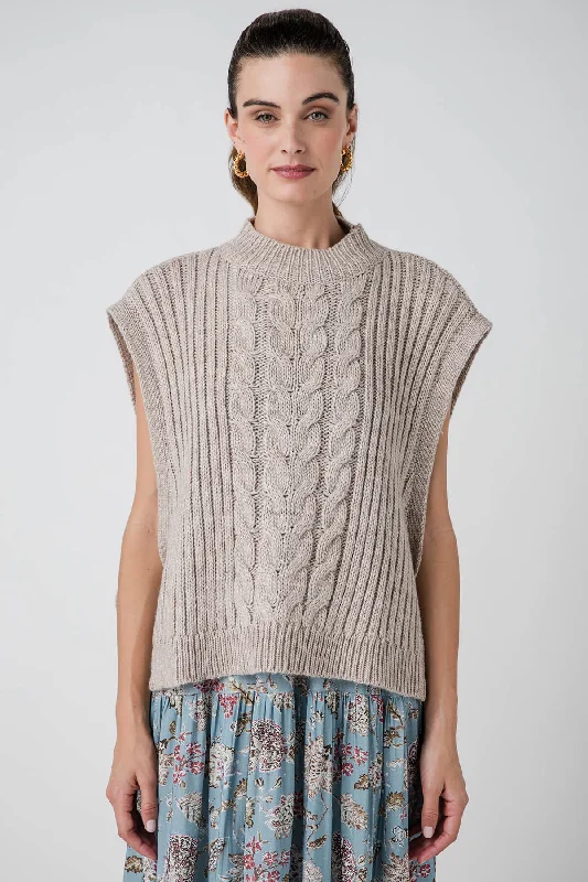 Don't Wait Mustard Seed Knit Sweater Vest with Ties