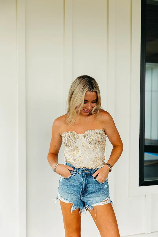 Weekend Bargains to Relish Best Dressed Bustier Top - Gold