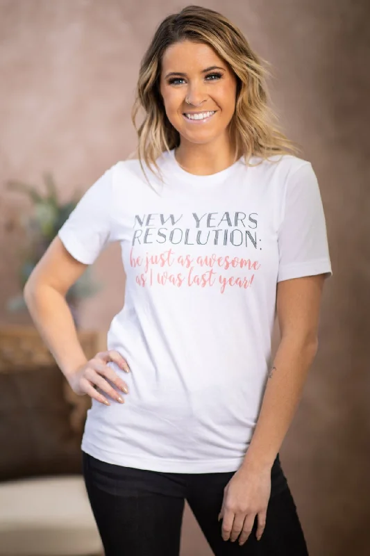 Sale Alert White New Years Resolutions Graphic Tee