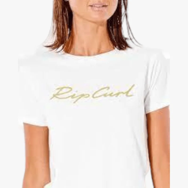 Take Advantage Ripcurl Womens Script Standard Short Sleeve Tee Scour