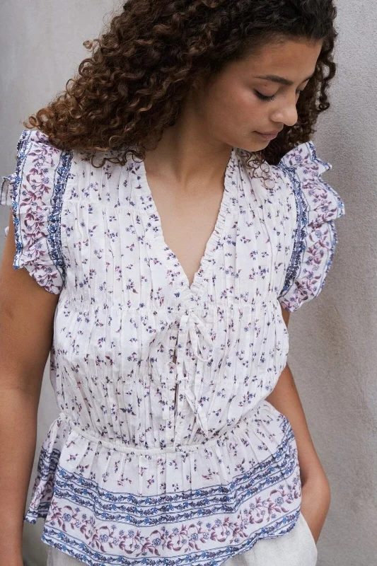Weekend Special Neo Noir - Rovena Mini Border Top - Ash Rose