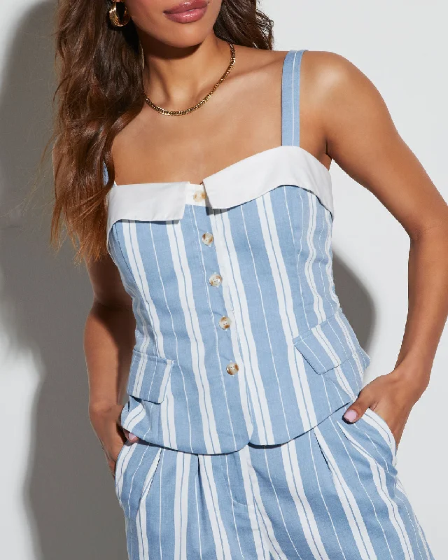 Major Savings Delaney Striped Sweetheart Tank