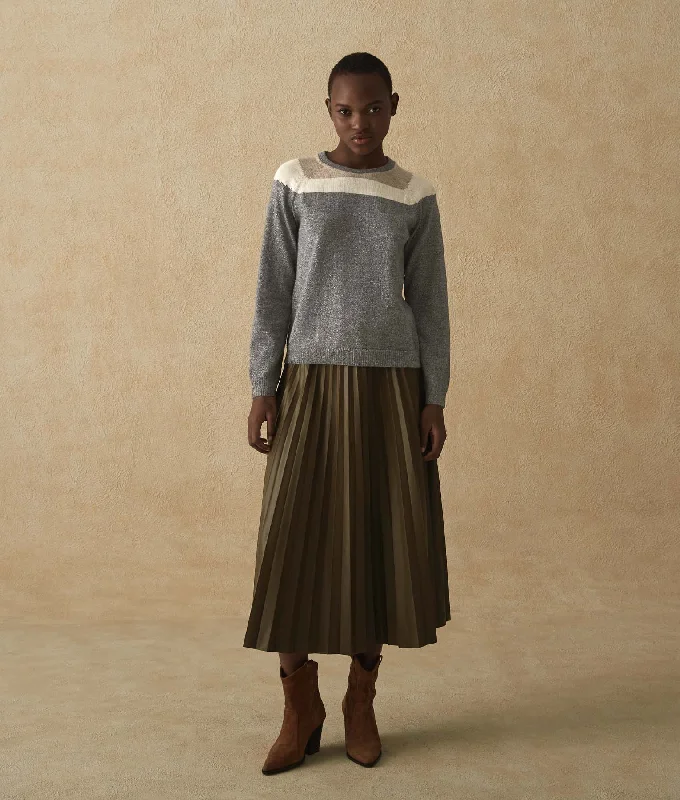 Now or Never Intarsia Yoked Sweater
