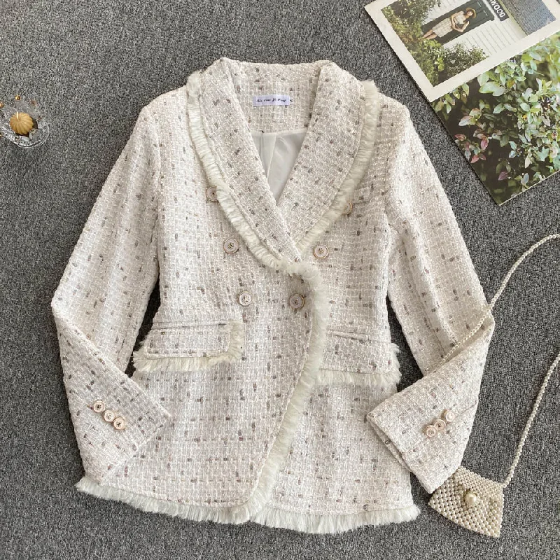 Today’s Special Early autumn retro small fragrant wind tweed coat  1554