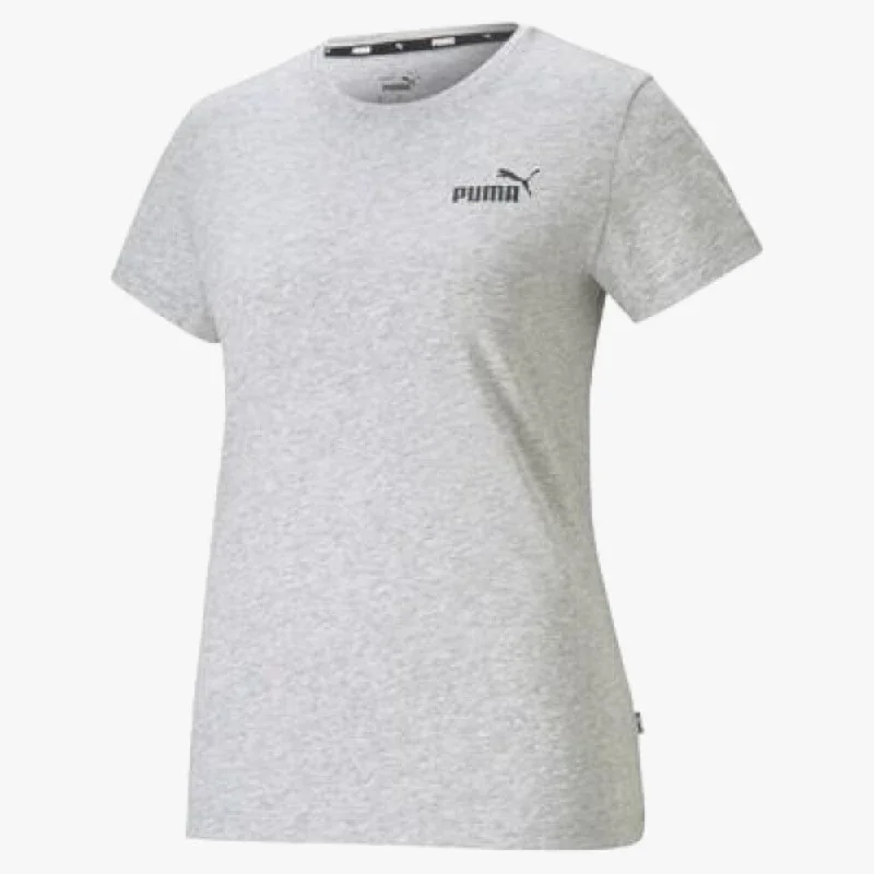 Steals and Deals Puma Womens Ess Small Logo Short Sleeve Tee Light Gray