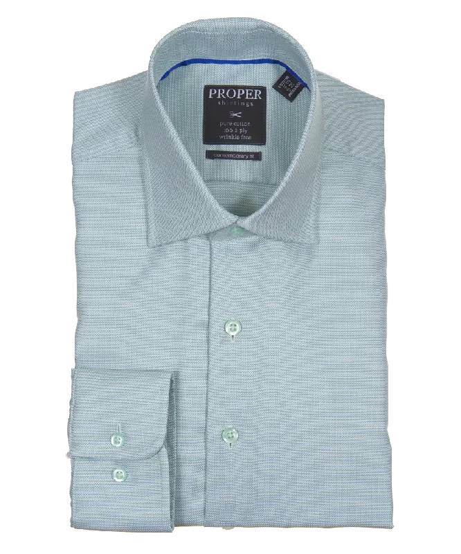 Frosty Green Contemporary Fit Cotton Shirt